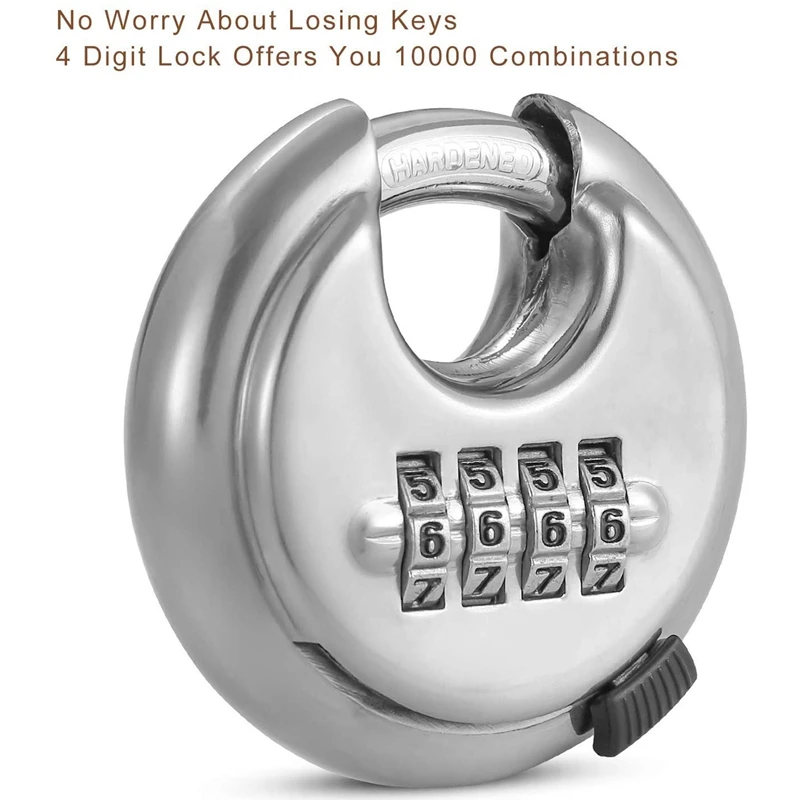 4-разрядный Комбинации диск замок с закаленными Сталь дужка серебряным замком