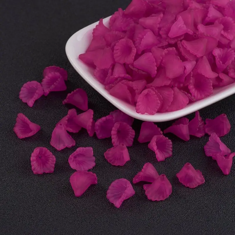 Camellia Прибл. 1900 шт/500 г матовый цвет, окрашенные прозрачные акриловые бусины для самостоятельного изготовления ювелирных изделий, поделки, декорации 12x12x1,5 мм, отверстие: мм - Цвет: Camellia