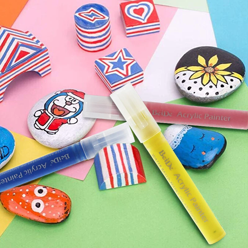 Акриловые ручки для краски маркеры со средним кончиком камней кружек керамики