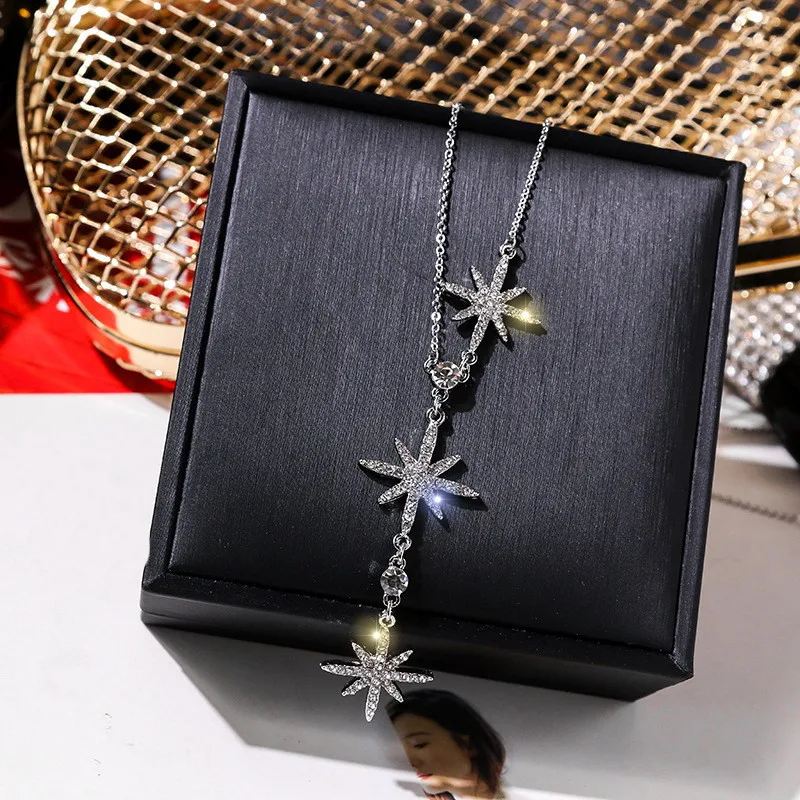 Корейские стразы звезда _ Женская мода 2020 новый темперамент простое ожерелье