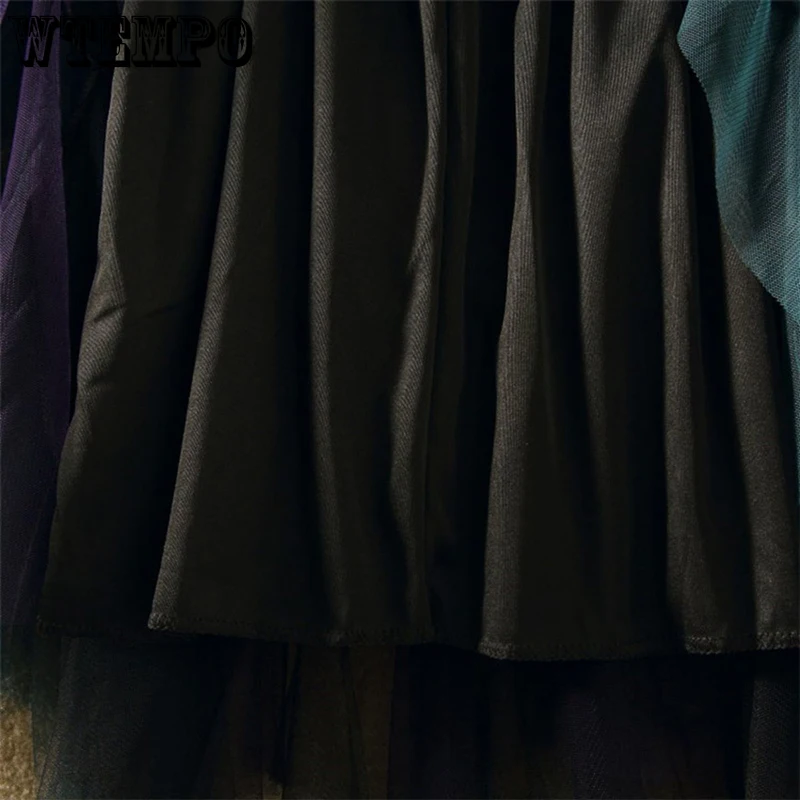 

Elegant Tulle Pleated Skirts Women High Waist Big Hem Sweet White Long Gauze Fairy Skirt A-line Faldas Jupe Femme 2021 Summer