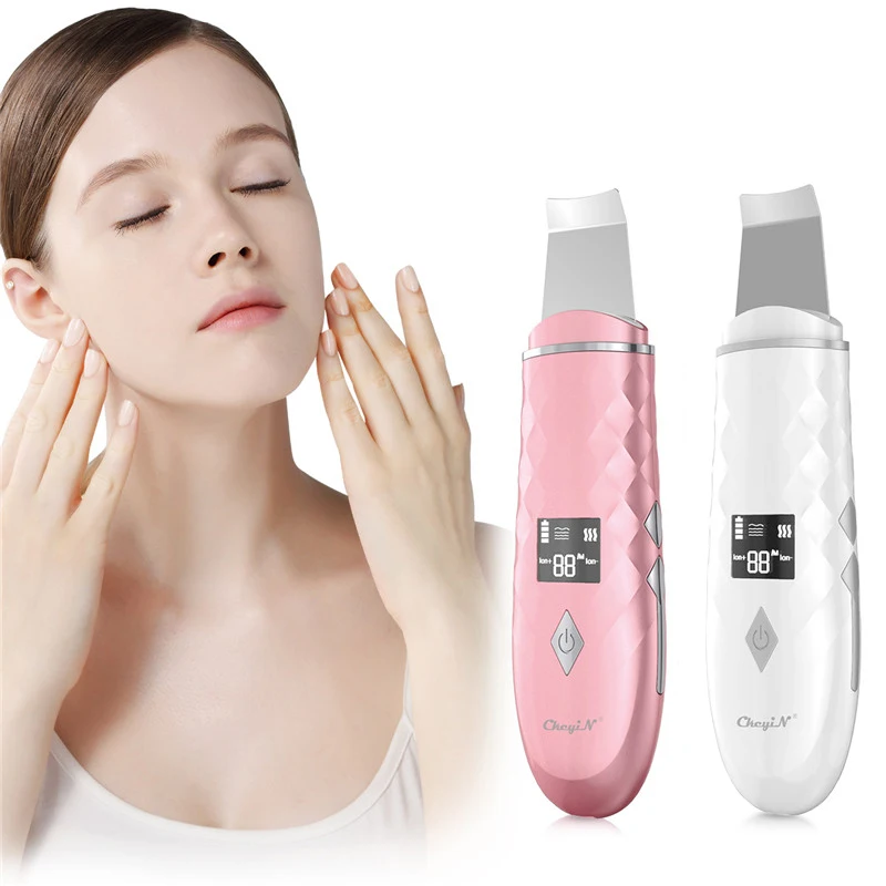 

LCD Display Ultrasonic Skin Scrubber Face Care Massage Pore Blackhead Cleaner Acne Removal Exfoliating Shovel Beauty Instrument