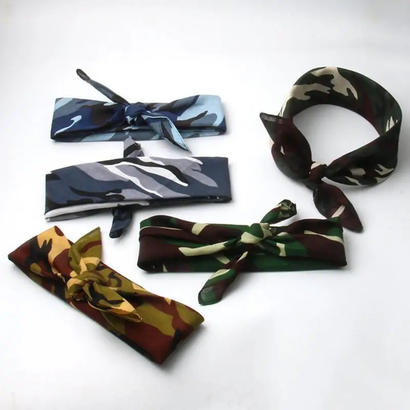 Банданы хлопковые унисекс с камуфляжным принтом тактическая уличная повязка на