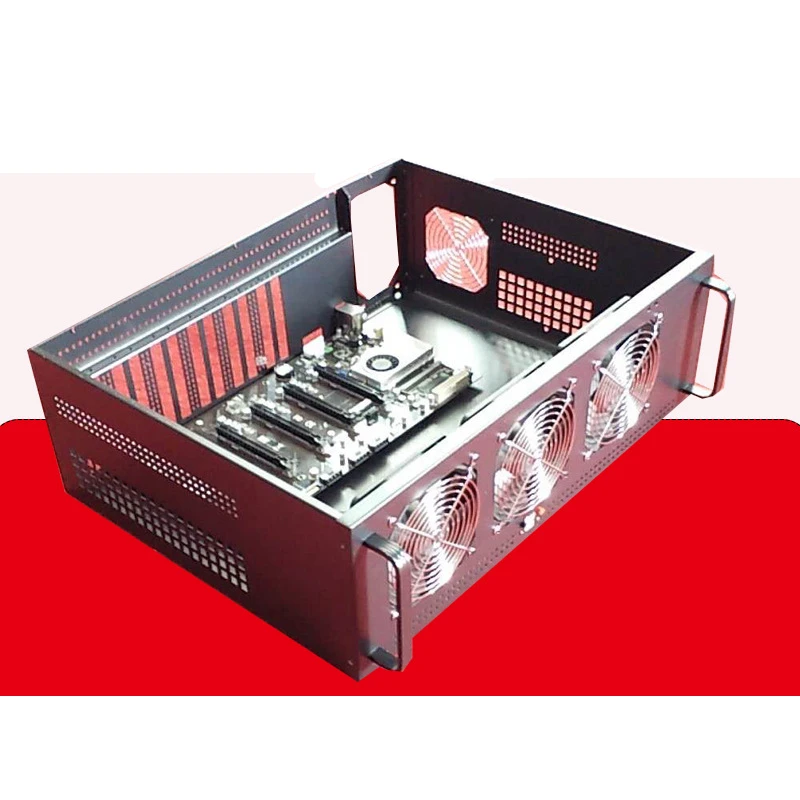 PC чехол для сервера USB Miner Rack ETH/ETC/ZEC/Monero XMR горная установка GPU рамка D1800-BTC B250-BTC-D8P-D3 4U шасси 6 видеокарта C