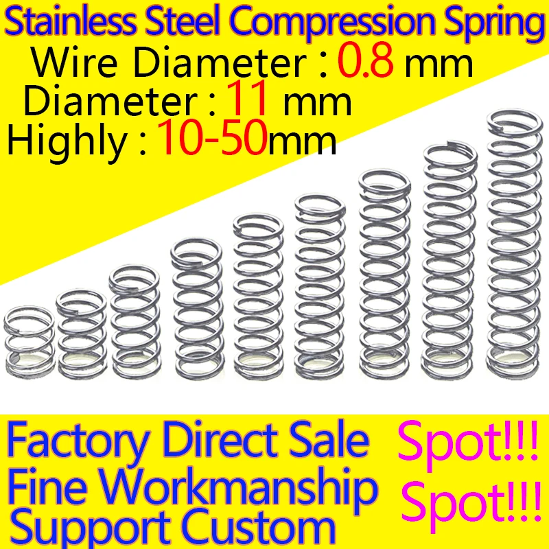 Пружина сжатия из нержавеющей стали 304 пружина возвратная диаметр 0 8 мм 11 в