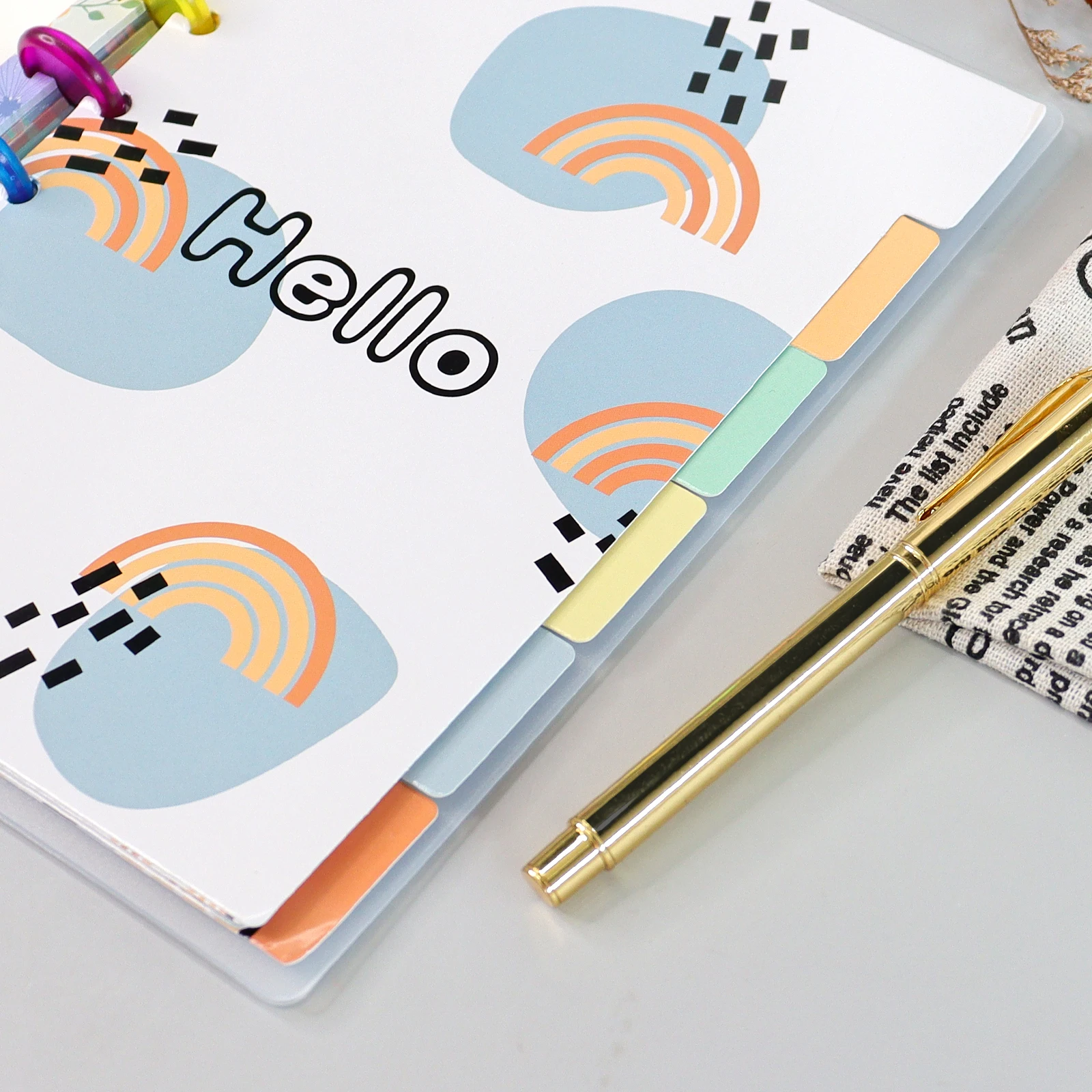 

Sharkbang A5 Mushroom 8 Hole Colorful Loose Leaf Index 6 Pages Spiral Binder Separator Dividers Buckle Bookmark Pages Stationery