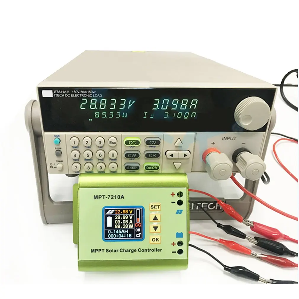 MPT-7210A Цвет ЖК-дисплей Дисплей со слежением за максимальной точкой мощности, Панели солнечные контроллер заряда 24/36/48/60/72V повышающий Солнечный Батарея контроллеры