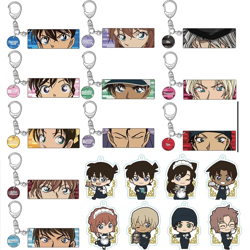 

Anime Detective Conan Conan Edogawa Kaitou Kiddo Haibara Ai Pendant Keychain Acrylic Keyring Cosplay Cartoon Toys Bag Charm Gift