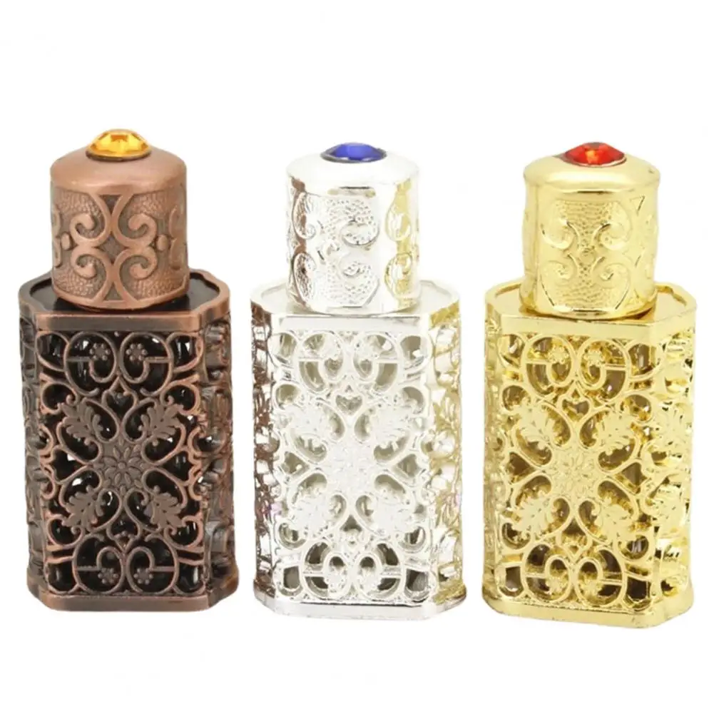 

3ml Exquisite Retro Style Essential Oil Bottle Glass Beautiful Embossment Essential Oil Diffuser for Girls