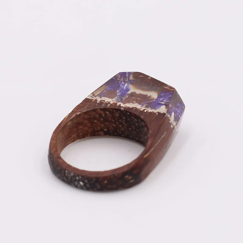 Кольцо из полимерного дерева ручной работы камня с великолепным загадочным