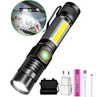 Фонарик, светодиодный, перезаряжаемый с 4 режимами работы и аккумулятором 18650