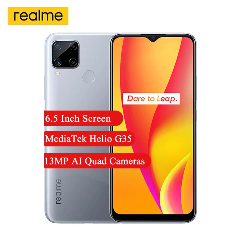 Смартфон Realme C15 4 + 64 ГБ 6 5 дюйма 13 МП 6000 мА ч Android | Мобильные телефоны и аксессуары