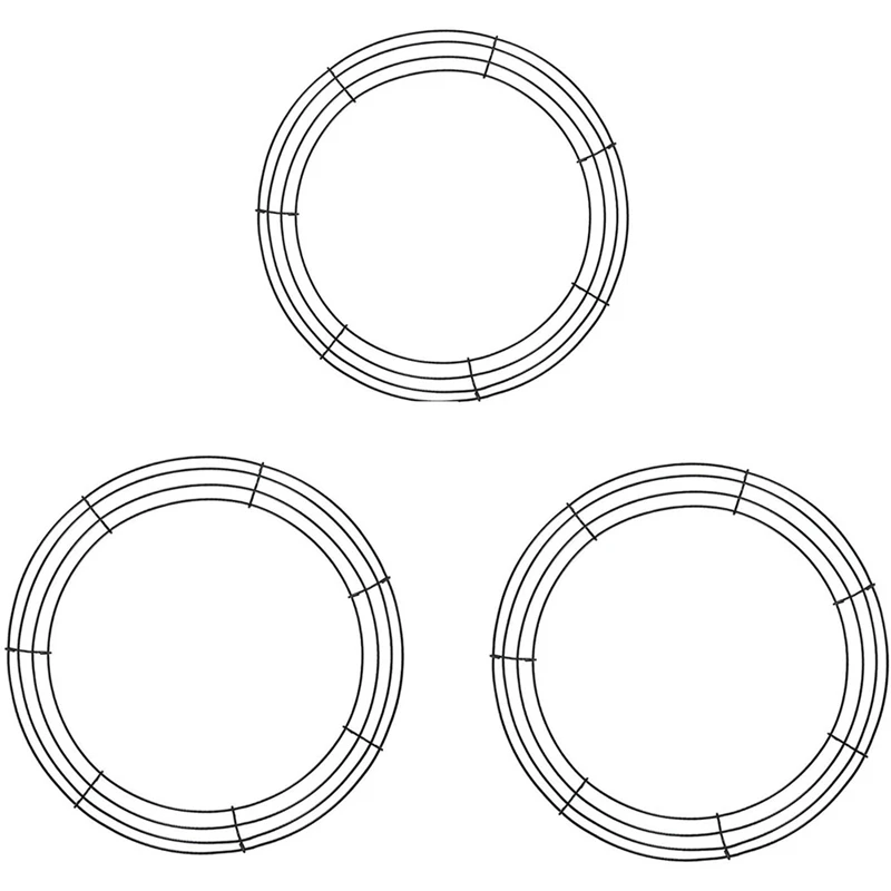 

3 Pack Round Metal Wreath Frame,16 Inch Wire Wreath Rings,DIY Macrame Floral Crafts,for Home Wall Holiday Decoration