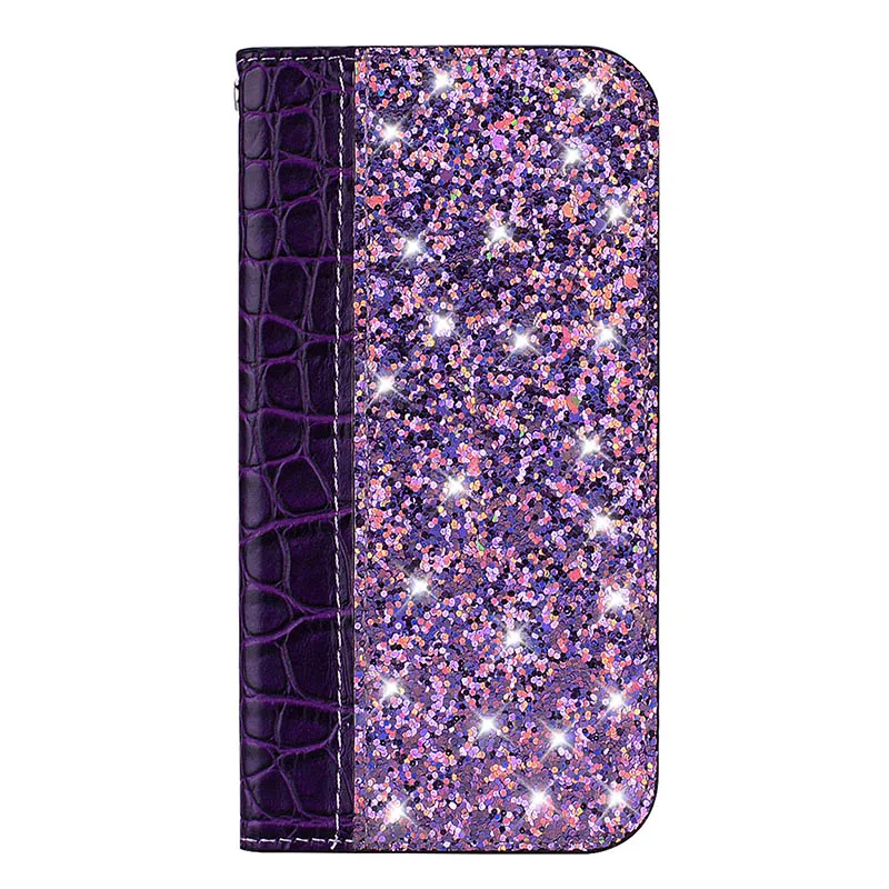 Bright Purple Чехол-кошелек с крокодиловым узором для телефона iPhone Xs Max Xr X 5 5S SE 6 6S 7 8 Plus, чехлы-книжки для iPhone 11 Pro Max - Цвет: Bright Purple