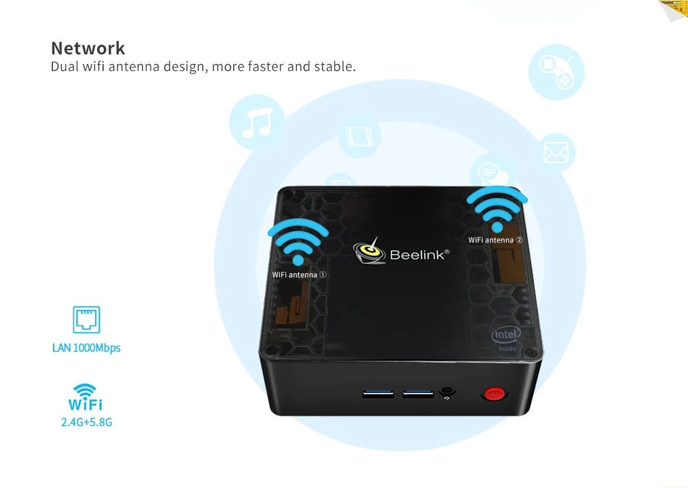 Beelink Gemini X45 мини ПК LAKE J4105 Win10 8 ГБ ОЗУ 128/256/512 mSATA SSD USB 3 0 1000 Мбит/с Wi Fi BT4.0 4K USB3.0 Linux|Мини