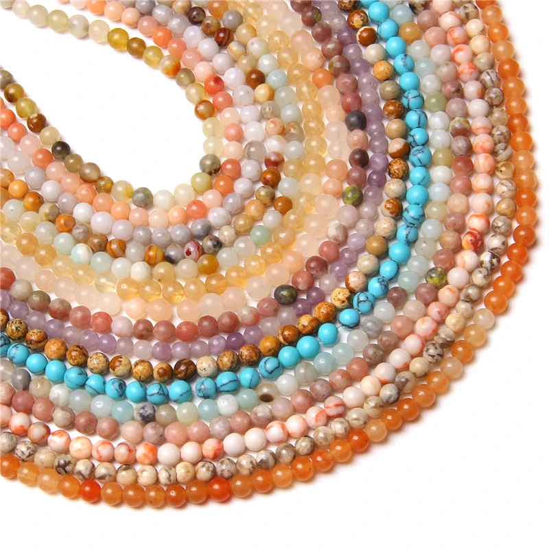 4 мм маленький размер мини натуральный кристалл jades Агаты jaspers камень бусины
