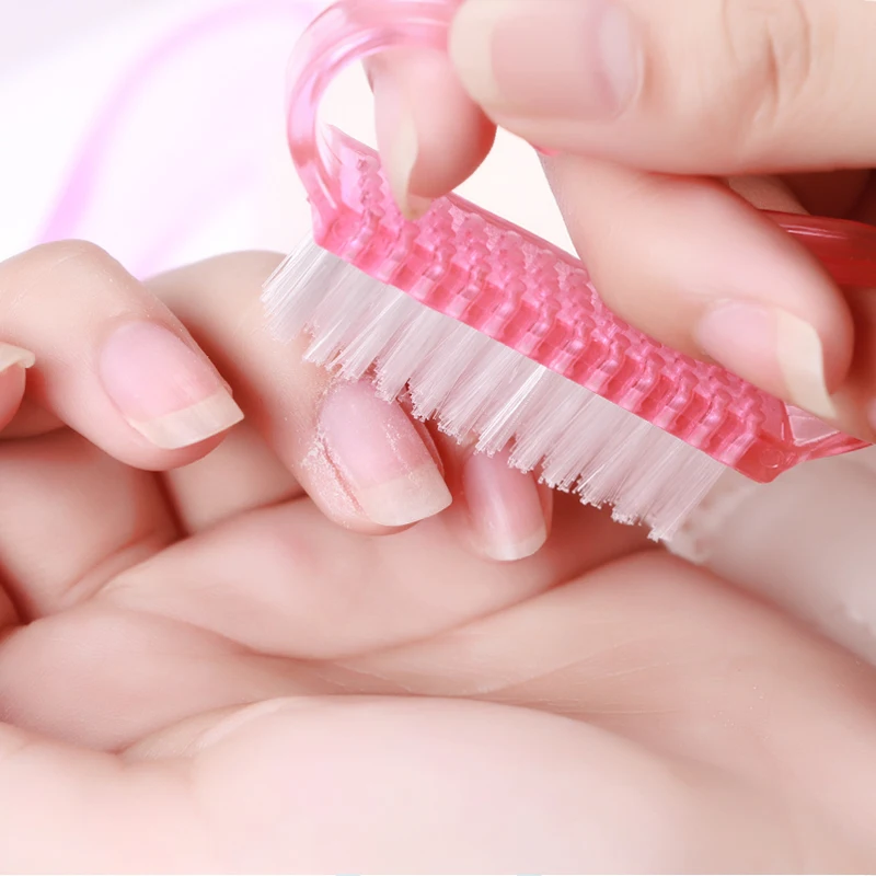 Пластиковая щетка для очистки ногтей ухода за ногтями удаления пыли с ручкой