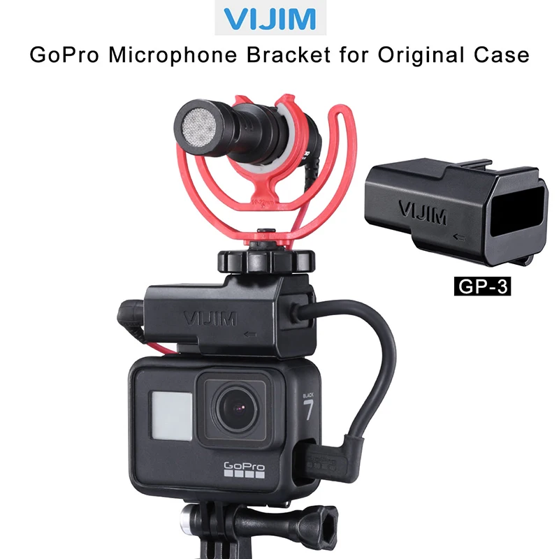 VIJIM GP 3 быстроразъемного адаптера для оригинала GoPro чехол держатель микрофона Gopro