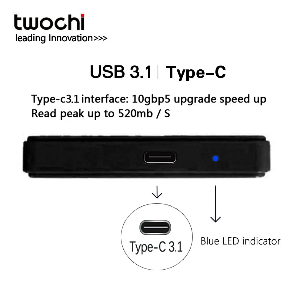 Внешний жесткий диск USB Type-C 3 1 дюйма 500 Гб 320 ГБ |