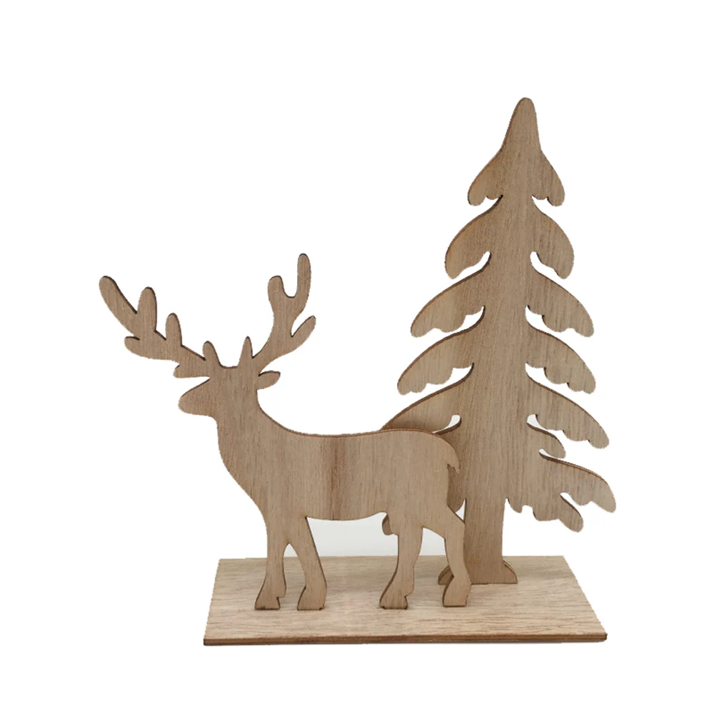 

Рождественский деревянный украшение "Лось" Рождественская елка украшения DIY ручной работы Изделия из дерева домашний вечерние Декор