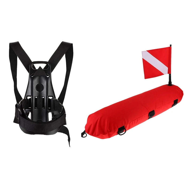 

Inflatable Diving Signal Float Buoy Dive Flag Diver Down Banner with Scuba Diving Back Holder