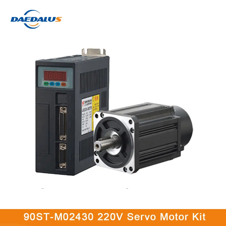 90ST-M02430 Single-phase AC Servo Motor 220V 2.4N.M 0.75KW 15A Driver With 3M Cable | Обустройство дома