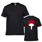 Летняя футболка с коротким рукавом из японского аниме Наруто Учиха Мужская футболка с коротким рукавом для женщин