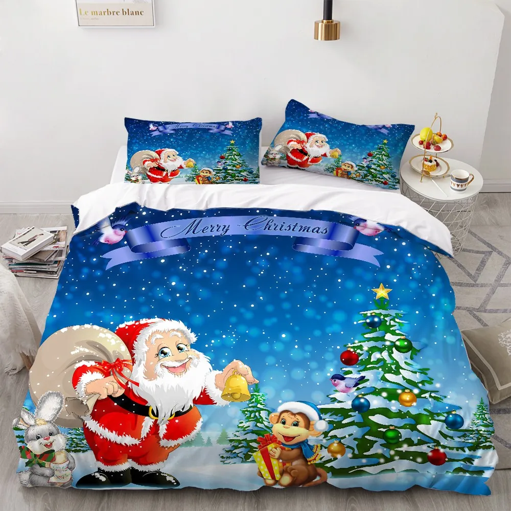 Комплект постельного белья с Санта-Клаусом 2/3 шт. пододеяльник на рождественскую