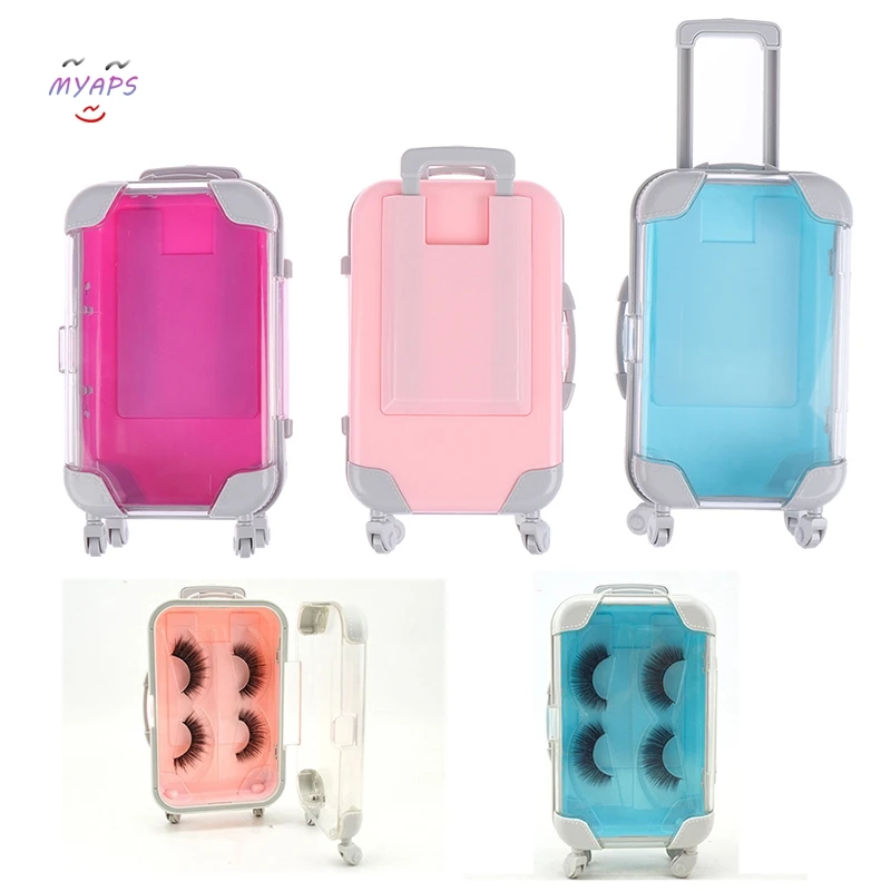 

New Arrival 1PC Eyelashes Packaging Box Luggage/candy Lashes Suitcase Luxury Mink Lashes Packing Case Empty