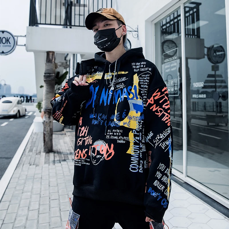Хипстерские граффити мужские толстовки флисовые толстые белые с принтом мужской