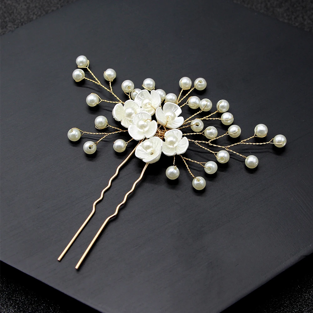 Свадебные жемчужные расчески для волос с цветами стразы шпильки инструменты