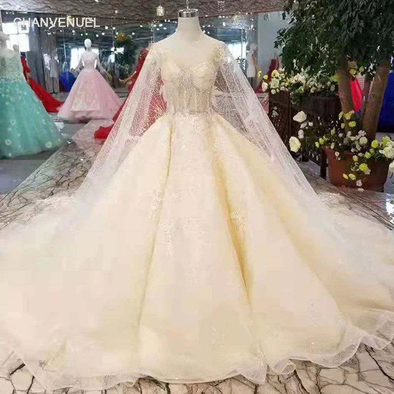 LSS245 бальное платье свадебные платья съемная накидка рукава шнуровка v-образный