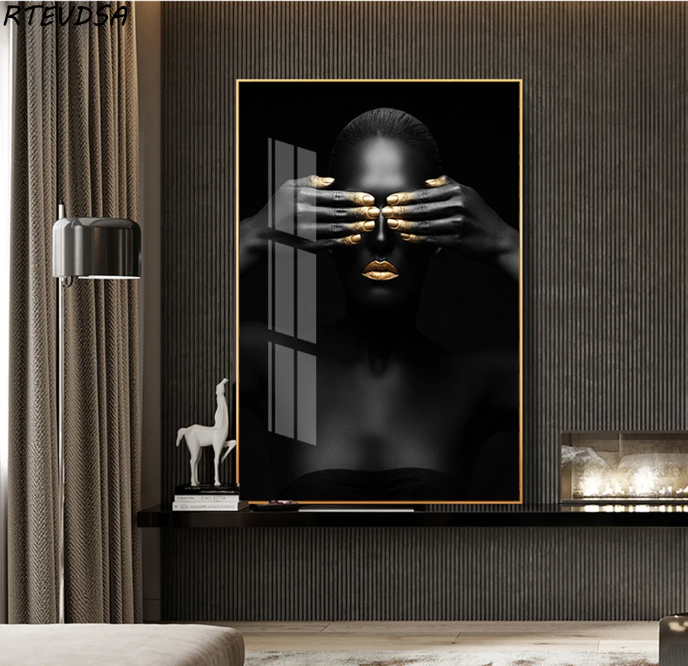 Современная Картина на холсте в скандинавском стиле африканские Черные Женщины