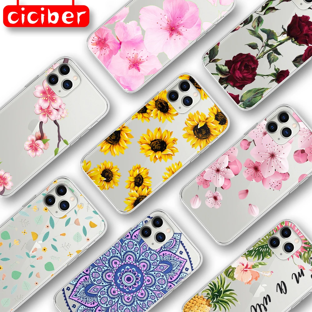 Ciciber красный розовый зеленый лист Мягкий силиконовый чехол из ТПУ для телефона