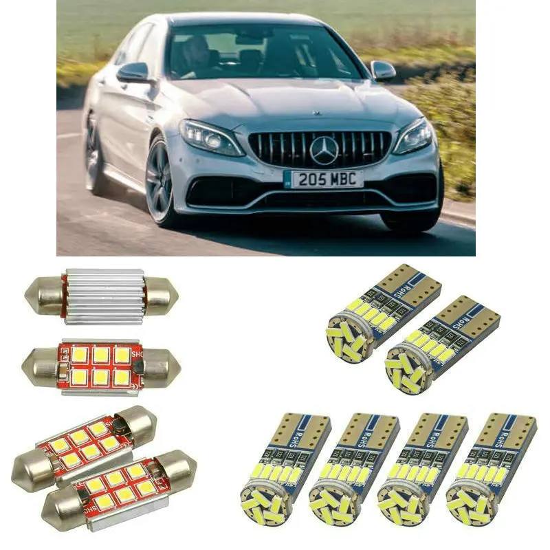 

Interior led Car lights For mercedes c class w205 sedan bulbs for cars License Plate Light 6pc