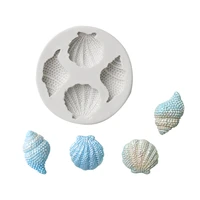 2 mini shell conch sea star silicone mold 3d simulation shell baking mold diy cake fudge chocolate biscuit making tray pastry