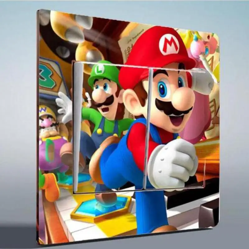 Золотой 2 шт. Mario Bros выключатель света съемные наклейки Декоративные Гостиная Спальня Детская комната украшения многоцветные опционально - Цвет: Золотой