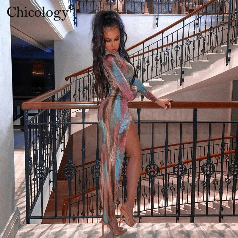 Chicology краситель для галстука длинным рукавом лонгслив с разрезами по бокам миди