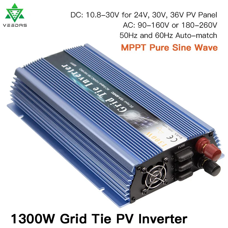 Микро 1300 Вт Солнечный инвертор MPPT на сетке галстук Инвертор Чистая синусоида 18 в
