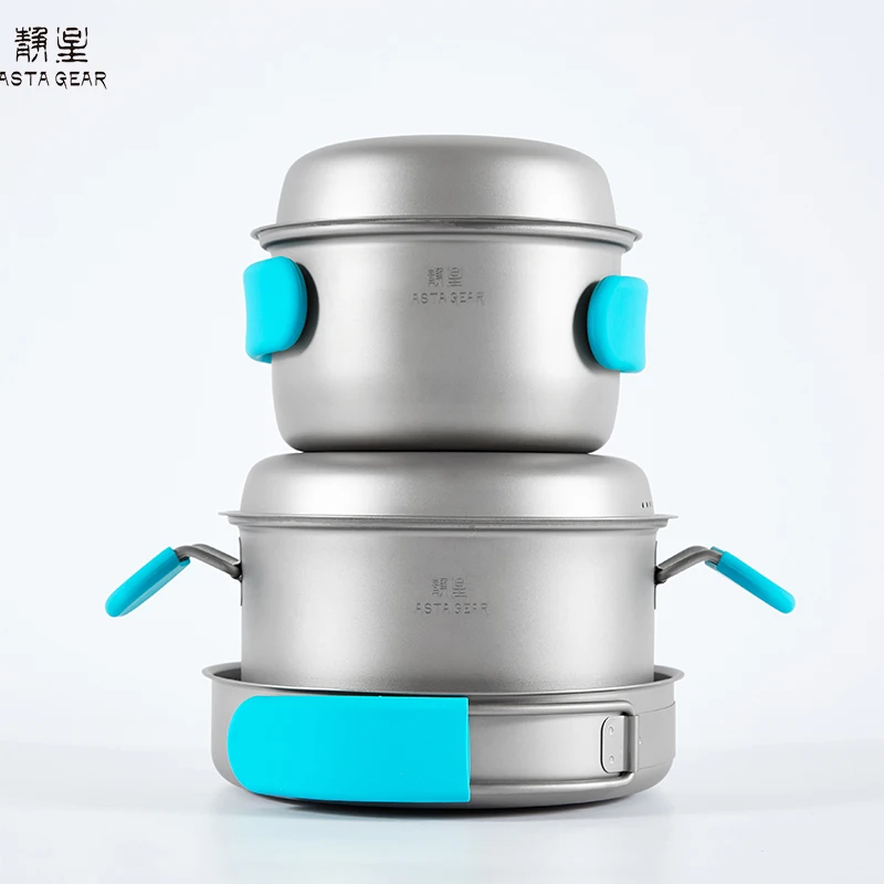 Набор посуды ASTAGEAR из чистого титана уличный для кемпинга портативный фонарь