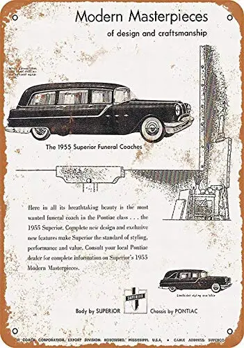 

8x12 металлический знак-Pontiac Superior Hearses-Ретро жестяной декор для стен