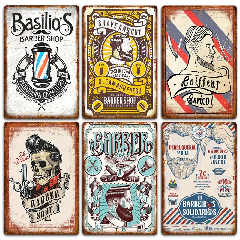 Классический стиль классический парикмахерский постер винтажное украшение