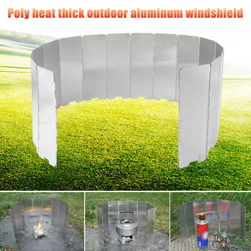 

10 Pieces Foldable Burners Windshield Outdoor Camping Cooking Gas Stove ALS88