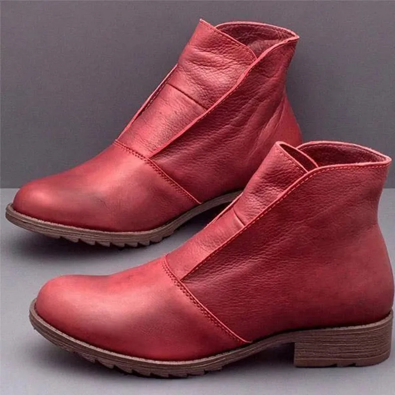 Женские ботильоны Модель 2020 года кожаные туфли лодочки без застежки на низком