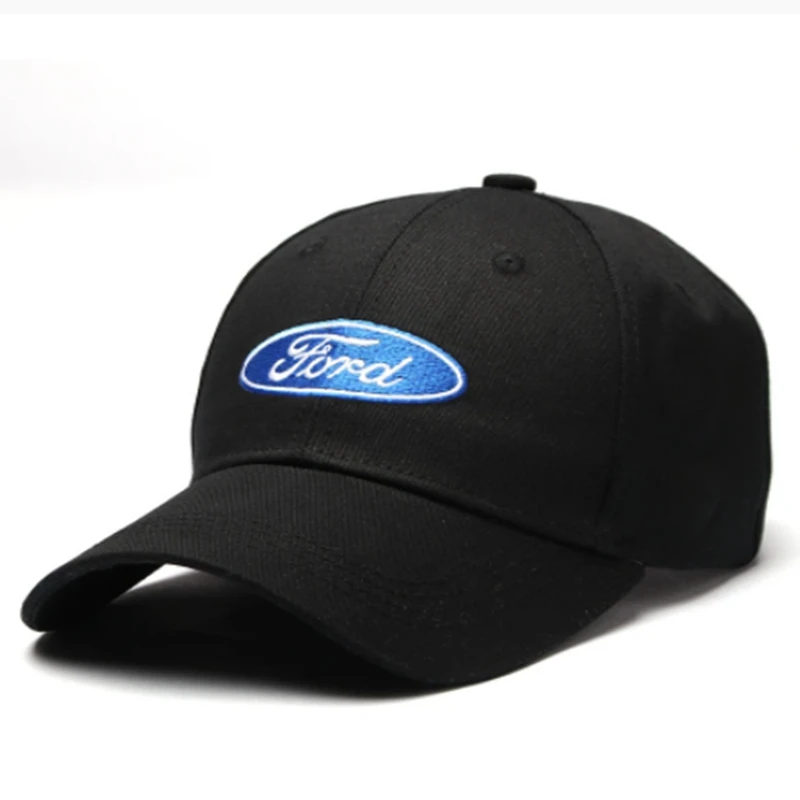 

Metal Buckle Motocycle Rascing Snapback Women Hat Unisex 3D Embroidery Ford Car Brand Logo Casual Black Baseball Cap Men