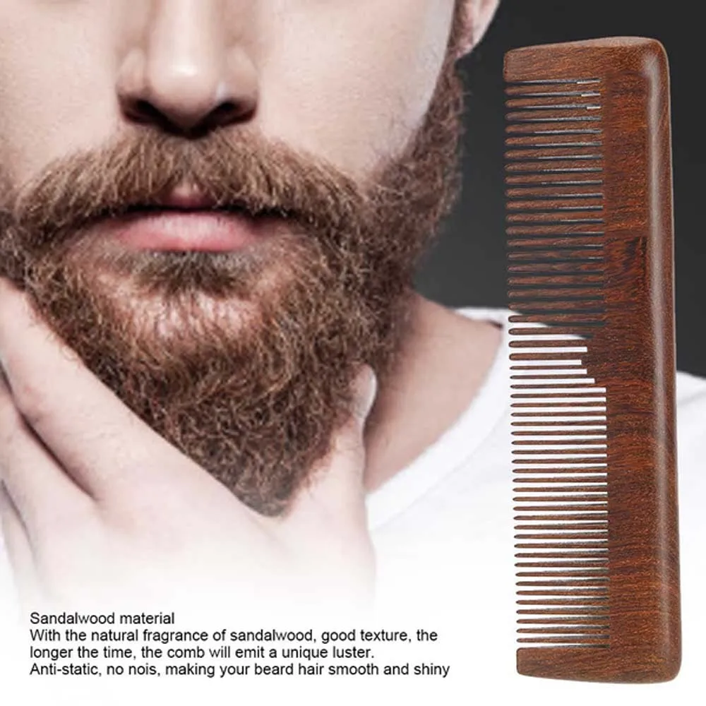 

Wooden Portable Men's Beard Comb, Sandalwood Anti-Static Beard Mustache Hair
