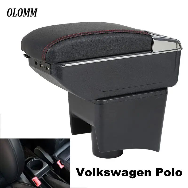 Подлокотник коробка для Volkswagen Polo Mk5 6R Vento 2010- двухслойный подлокотник центр консоль ящик для хранения аксессуары