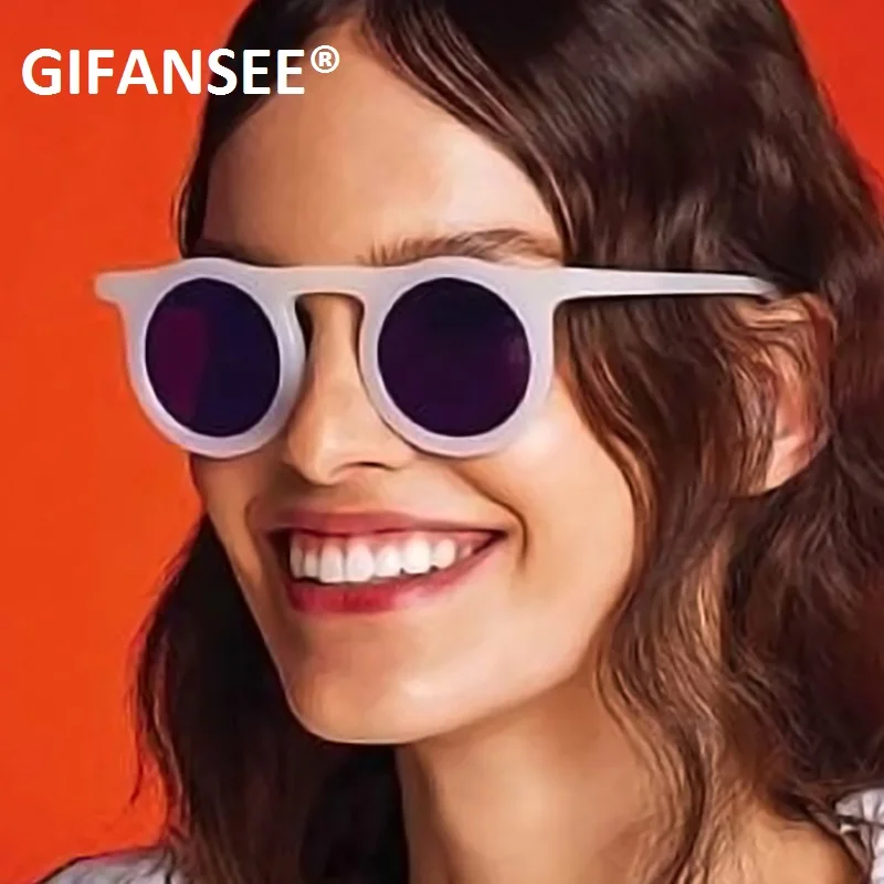 Солнцезащитные очки GIFANSEE круглые для мужчин и женщин винтажные брендовые