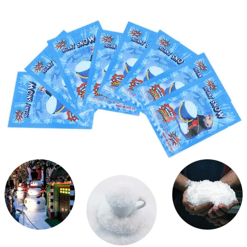 

5Pcs/set Artificial Snow Fake Magic Instant Snow Powder Festival Frozen Party Supplies for Home Wedding Snow