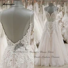 Lakshmigown пляжное свадебное платье на тонких бретельках, сексуальное свадебное платье 2022, Кружевная аппликация, женское платье длиной до пола с открытой спиной